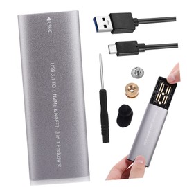 TEHAUX Portable Solid Hard Drive Enclosure Dual Protocol Type C Compact Body for Fast Data Transfer for Videos High Resolution Photos USB Compatible