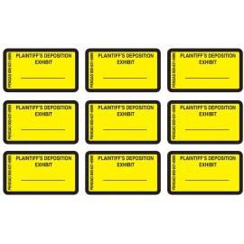 Pengad PLAINTIFF'S DEPOSITION EXHIBIT, 7/8 X 1-1/2 inches, 240 labels per pack, Yellow