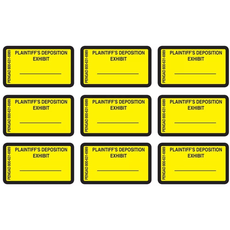 Pengad PLAINTIFF'S DEPOSITION EXHIBIT, 7/8 X 1-1/2 inches, 240 labels