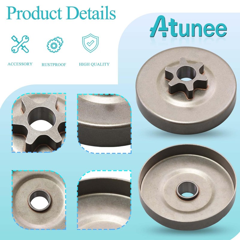Atunee 3/8" 6T Sprocket Clutch Drum for Stihl MS192 MS192C