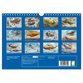 Steampunk Airships with a Surreal Note (Wall Calendar 2025 DIN A4 Landscape), CALVENDO Monthly Calendar
