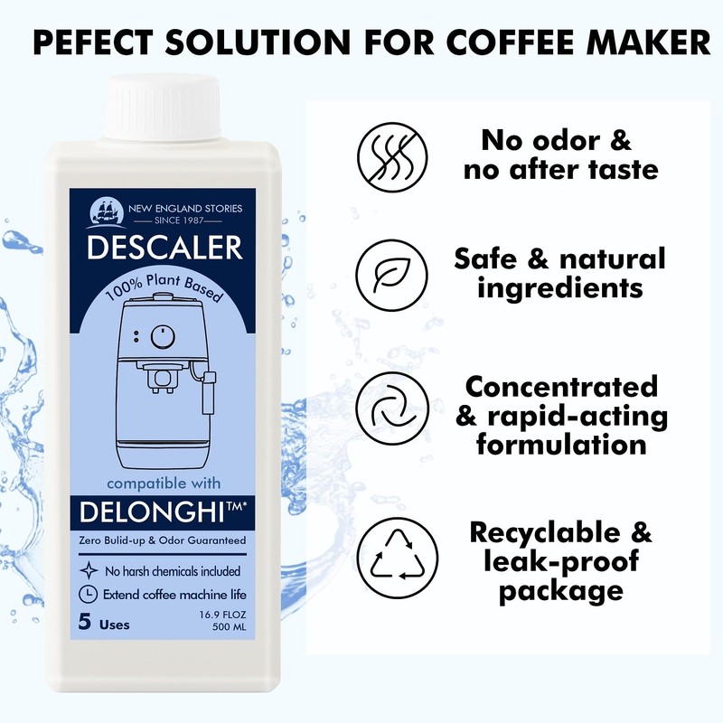 10 Uses DeLonghi Compatible Descaling Solution, Specially Designed to Clean