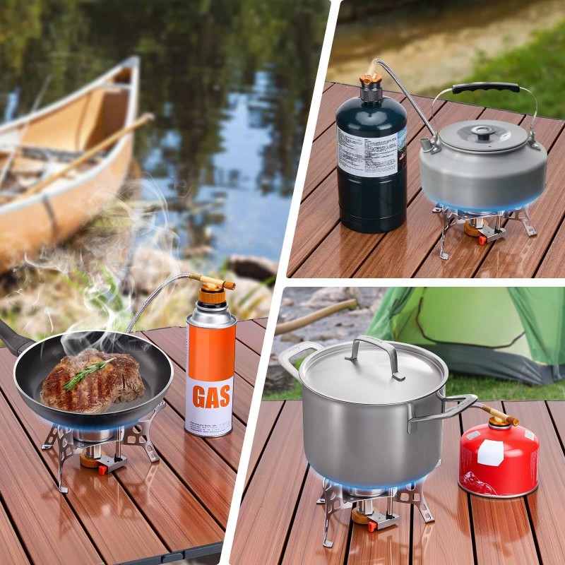 WADEO 3900W Windproof Camping Stove with Piezo Ignition & Two