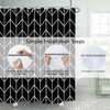 Uiiooazy Black White Line Pattern Shower Curtain for Bathroom Boho