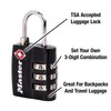 Master Lock Black TSA-Approved Luggage Lock with Wide Lock Body