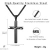 REVEMCN Stainless Steel Jesus Cross Pendant Necklace for Men Women