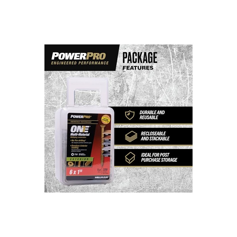 Power Pro 116822 - Tornillos multimateriales de cabeza plana, #6