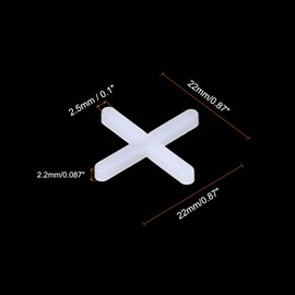 sourcing map 300Pcs Tile Spacers 2.5mm 3/32" Wall Floor Tile Plastic Cross Spacer for Ceramic Tile Installation, White