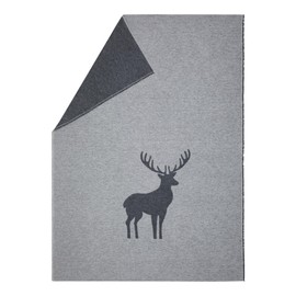 David Fussenegger Light Cuddly Blanket Stag Structure 140 x 200 cm Soft Flannel Blanket Made of Recycled Cotton Sustainably Produced ÖkoTex100 GRS Made in Austria Colour Felt