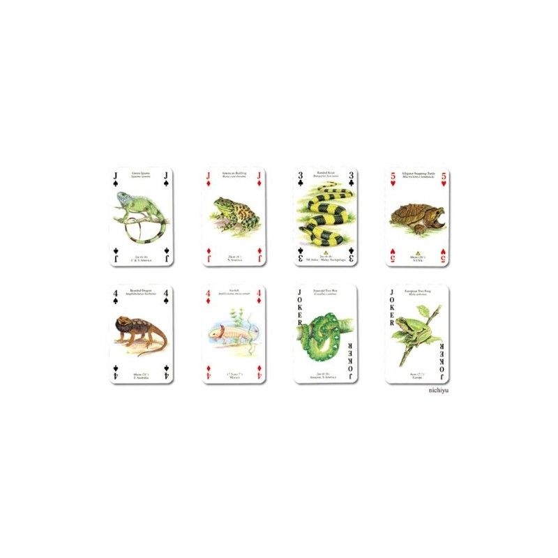 ニチユー(Nichiyu) トランプ【レプタイルズ＆アンフィビン Reptiles & Amphibians Playing Cards】個性的な爬虫類がカードに！