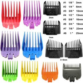 New DEARCOOL 12 Pack Clipper Guards Cutting Guides Set for Andis inCLINE RACA-2 only - 1/24" to 1", Multiple Colors