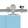 CCJH 8FT/96'' Stainless Steel Sliding Track Barn Door Hardware Kit