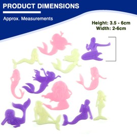 Mermaid Glow in The Dark Florescent Wall Decals, Decor Stickers for Baby and Kids Bedroom Decoration