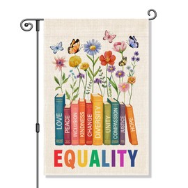 Perfectinsoy Equality Love Kindness Change Unity Hope Compassion Garden Flag, Justice Diversity Inclusion Banner, Community Welcome Yard Home Porch Lawn Outside Decor, Peace Equality Lover Flag Gifts