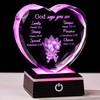 3D Glass Heart Christian Gifts for Women Men Faith Based