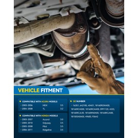 PHILTOP Rear Catalytic Converter Replacement For 2005-2010 Odyssey 3.5L, 2005-2008 Pilot 3.5L, 2003-2007 Accord 3.0L, 2004-2008 TL 3.2L, 2006-2011 Ridgeline 3.5L Replace 16351 (EPA Compliant)