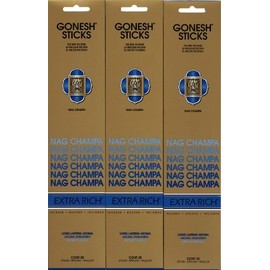 GONESH NAG CHAMPA Nag Champa Sticks, 20 Count X 3 Pack (60 Count)