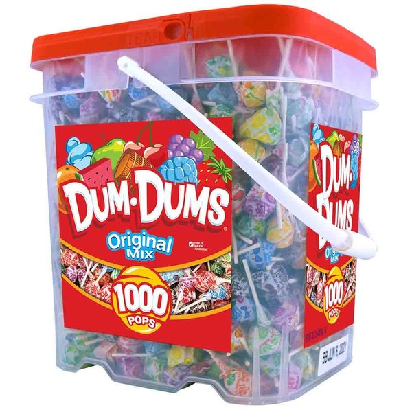Dum Dums Original Mix 1,000 Count Bucket- All-Time Classic Flavors - Lollipops Bulk, Bulk Suckers, Individually Wrapped - Bulk Candy for Any Occasion!