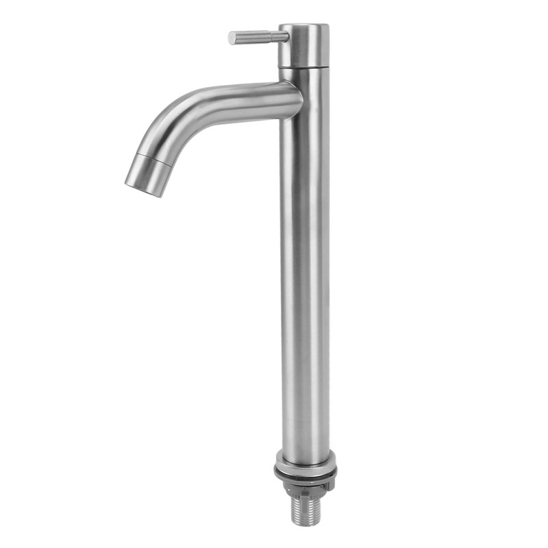 Single Cold Water Kitchen Faucet Stainless Steel Single Hole Bathroom