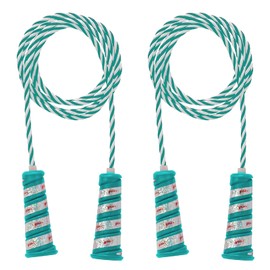 Wham-O Hula Hoop Jump Rope, Spiral Handles with Holographic Foil, 7 Feet Long for Indoor Outdoor Fitness Exercise (Multicolor, Green(2Pack))
