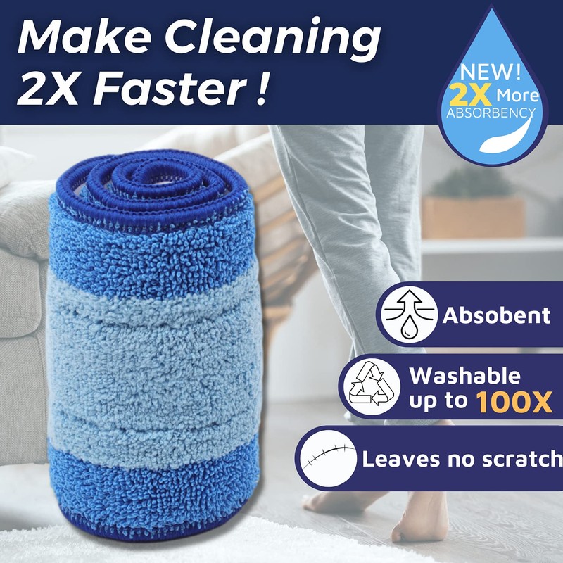 6 Pack Microfiber Cleaning Pad for Bona Spray Mop, Multi-Surface