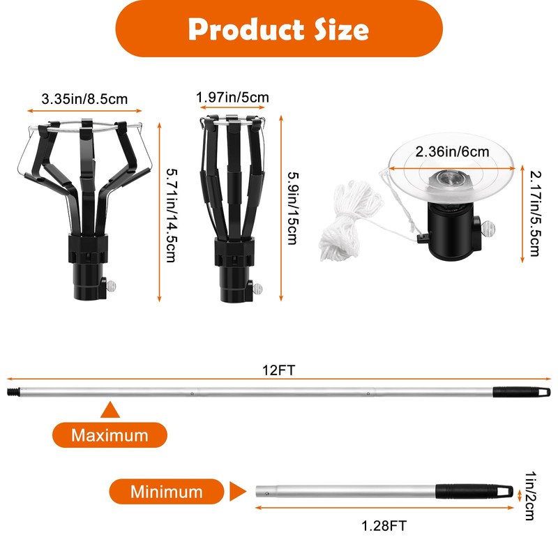 Zhaoyao 12 FT High Ceiling Light Bulb Changer with Pole,