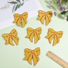 CABODYALS 6Pcs Yellow Bow Patches Iron On Baseball Pattern Embroidered