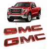 GMC 2PC Front Rear Red Black Emblem 2019-2024 GMC Sierra