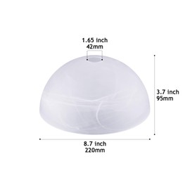 Alabaster White Glass Lamp Shade Replacement for Floor Lamp,E26 Base 1-5/8 Inch Fitter 8.7” Diameter, 1.72” Opening, 3.7” Height – Lamp Shade for Floor Lamps, Replacement Glass for Wall Lamp