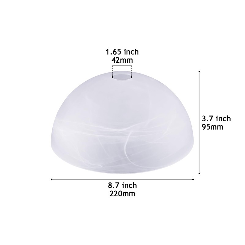 Alabaster White Glass Lamp Shade Replacement for Floor Lamp,E26 Base