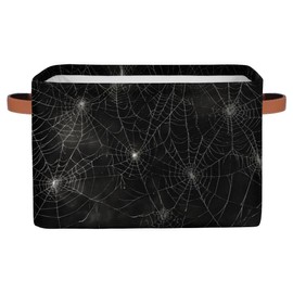Storage Baskets,Foldable Cubes Spiders Web Storage Box Bin,Waterproof Open Shelves Basket Clothing Organizer Toy Basket Gifts Empty for Bedroom Home Decor