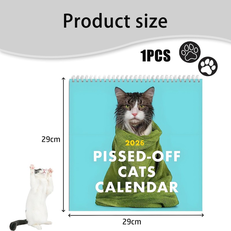 Cat Calendar 2026 Calendar UK, Funny 2026 UK Grumpy Cat