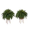 Nearly Natural 32in. Artificial Boston Fern Plant with Metal Planter