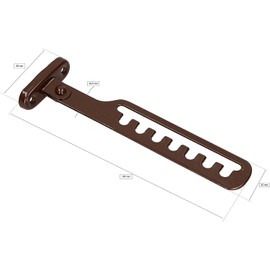 KOTARBAU® Set of 2 Tilt Regulators for Windows, Window Stop, Slate Protection, Window Latch for Adjusting the Window Opening, Window Stopper, Tilting Scissors, Brown