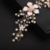 Teyglen Gold Flower Wedding Headband Hair Vine Bridal Leaf Pearl