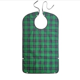 5PCS Green Adult Bib, Waterproof Mealtime Clothing Protector Bib with Food Catcher for The Elderly, Patient 78×45CM