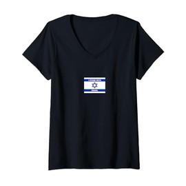 Israel flag, star of David, Judaism, support, solidarity V-Neck T-Shirt