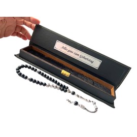 Einzigartige Handgefertigte 33 Perlen Tesbih Gebetskette mit Name mit GRATIS ARMBAND - Isimli Tesbih - Eine Reise in die sprirituelle Tiefe - Anhänger wählbar - Box mit Gravur - Handmade in Germany