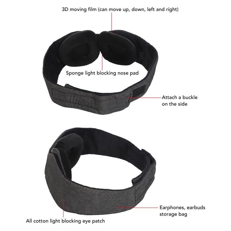 3D Contoured Sleep Eye Patch Light Blocking Breathable Memory Cotton