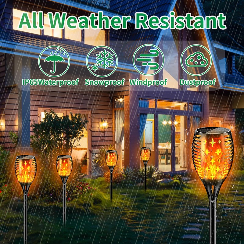 YoungPower 43'' Large Solar Torch Lights Flickering Flames Torches, Waterproof
