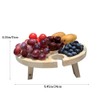 Portable Picnic Table Wooden Folding Table with Glass Stand Easy