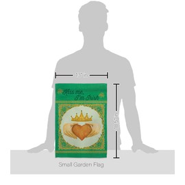 Breeze Decor G152057 Kiss Me, I'm Irish Spring St Patrick Decorative Vertical, Garden Flag 13"x 18.5", Thick Fabric