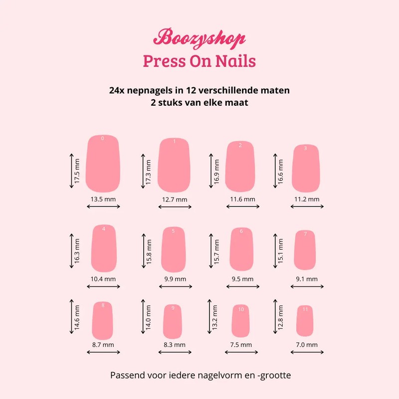 Boozyshop Press On French Nails White / Pink