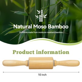 10 inch Wooden Rolling Pin for Baking - Long Dough Roller for All Baking Needs