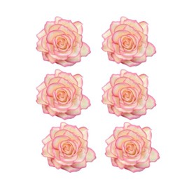 Lofruiin Women's 6Pcs Vintage Elegent Rose Flower Hairpin Hair Clip with Brooch for Party Travel Festivals (Rose Pink)
