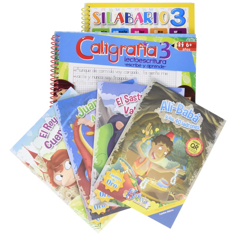 Silabario 3, Caligrafía 3 y Cuentos (Español)