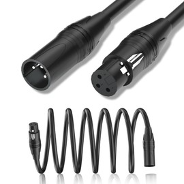 Cableet XLR Cables 50 FT/15M 2 Pack, Premium Low Noise Shielded XLR Cable, Heavy Duty PVC Jacket XLR Male to Female 3 Pin Balanced Microphone Cable 50 ft for Recording Studio, and Stage Sound Devices