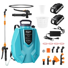 Battery Powered Garden Sprayer 3.2 Gallon, Electric Backpack Sprayer, Weed Yard Lawn Sprayer with 6 Mist Nozzles & Retractable Wand & Adjustable Strap for Lawn, Garden, Yard
