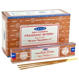 Satya Fragrant Myrrh Incense Sticks 15g/12 Sticks Each Box - 4 x 15g