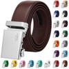 Falari Men Unisex Genuine Leather Ratchet Dress Belt Automatic Sliding